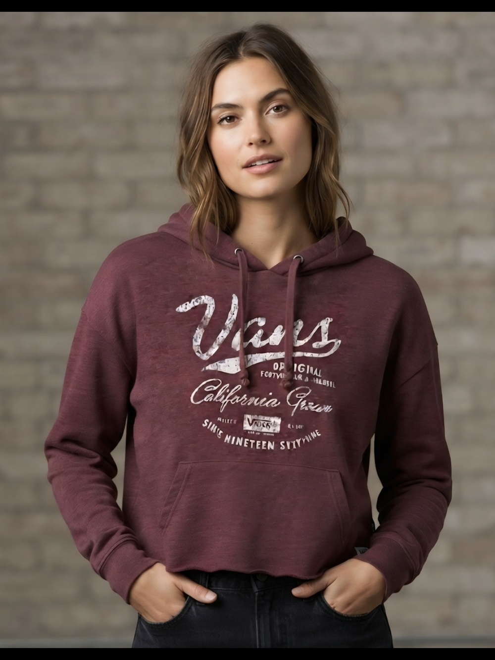 Y2K VTG Unisex Burgundy Graphic Pullover Hoodie